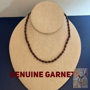 Vintage Genuine Garnet Bead Necklace